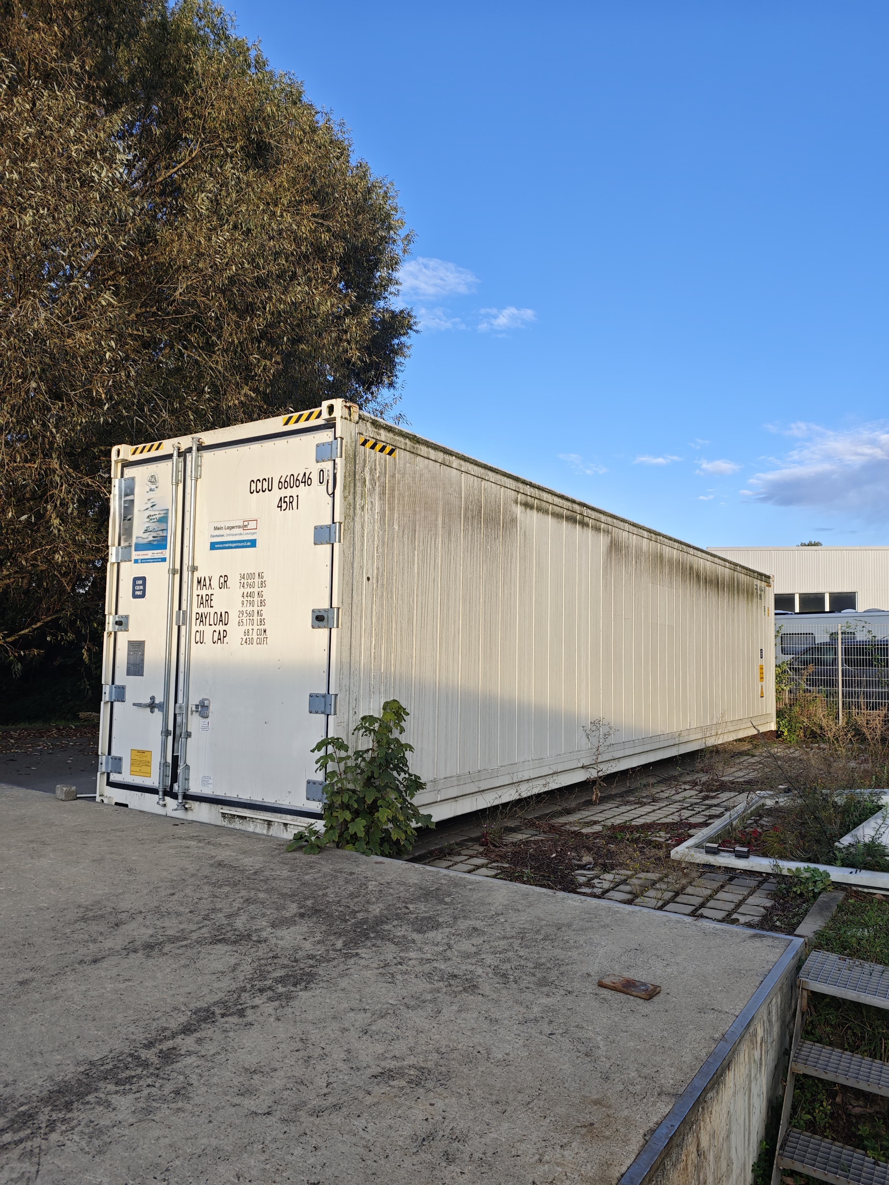 Vue de gauche du Cooling Container 40 feet 