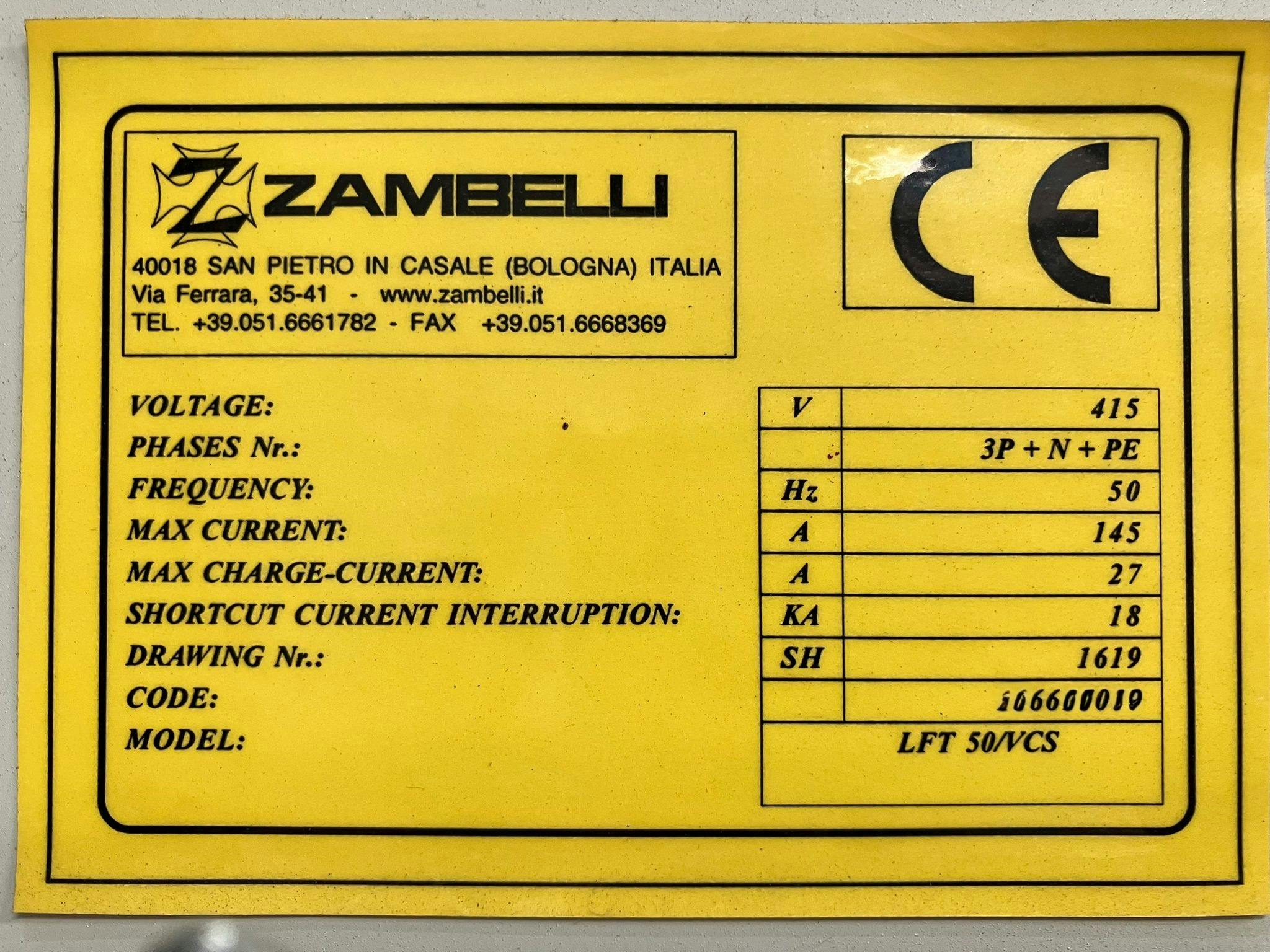 Plaque signalétique of Zambelli LFT 50/VCS 